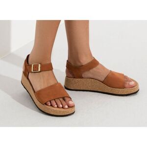 $145 Birkenstock Glenda Papillio Nubuck Pecan Platform N 37 (US 6-6.5) BI46